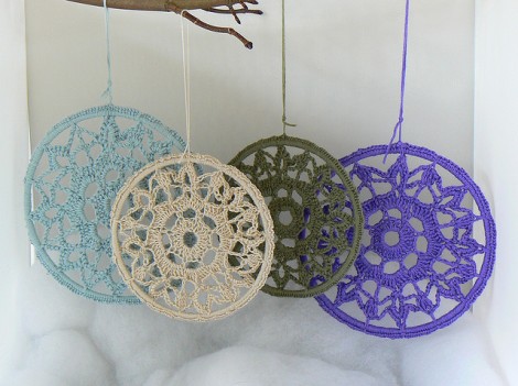 crocheted snowflakes